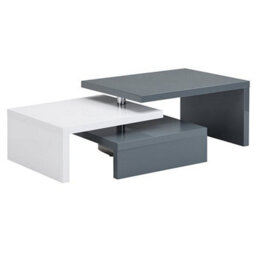 Furniture in Fashion Design Rotating High Gloss Coffee Table In Grey And White - thumbnail 5