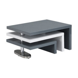 Furniture in Fashion Design Rotating High Gloss Coffee Table In Grey And White - thumbnail 3