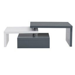Furniture in Fashion Design Rotating High Gloss Coffee Table In Grey And White - thumbnail 7