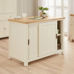 The Furniture Market Marbury Cream Painted Kitchen Island Counter With Breakfast Bar Table Top (2 Seater) - thumbnail 2