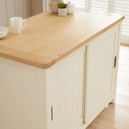 The Furniture Market Marbury Cream Painted Kitchen Island Counter With Breakfast Bar Table Top (2 Seater) - thumbnail 4