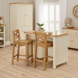 The Furniture Market Marbury Cream Painted Kitchen Island Counter With Breakfast Bar Table Top (2 Seater) - thumbnail 8