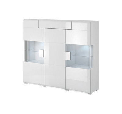 Arte  Minimalist Toledo 46 Display Cabinet 147Cm - Pure White Gloss: Timeless Elegance For Any Interior - image 1