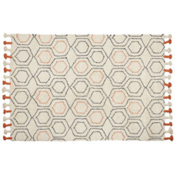 Beliani Rug Hajipur Beige 160 X 230 Cm Cotton - thumbnail 1