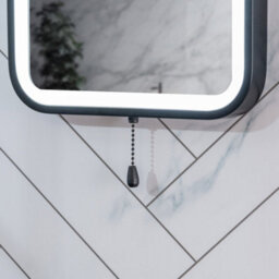Valuelights Mirror Matte Black Ip44 Rated Bathroom Battery Operated 30 X 40Cm Mirror Light - thumbnail 4