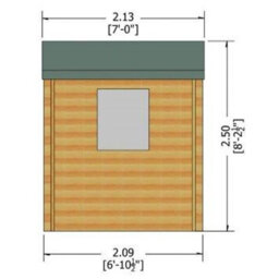 Shire Danbury Log Cabin Home Office Garden Room Approx 7 X 7 Feet - thumbnail 3