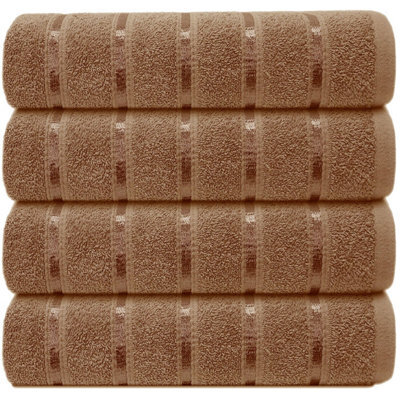Casabella 4 Pk Bath Sheet Towel Set 80X140 Cm-Luxury 100% Cotton, Highly Absorbent Towel-Extra Large Bath Towels Truffle - image 1