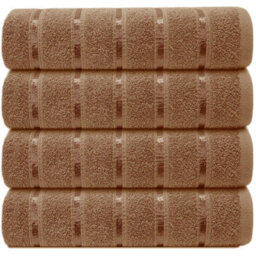 Casabella 4 Pk Bath Sheet Towel Set 80X140 Cm-Luxury 100% Cotton, Highly Absorbent Towel-Extra Large Bath Towels Truffle