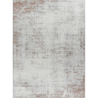 Livabliss Floransa-Abstract Beige Grey Off-White Modern Marble Living Dining Bedroom Rug 200 X 275 Cm Easy Care, Non Shedding - image 1