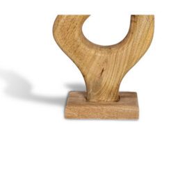 Solid Wood Table Lamp With Fabric Shade Natural Finish Artistic Asymmetrical Base For Living Room Or Bedroom - thumbnail 4