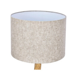 Solid Wood Table Lamp With Fabric Shade Natural Finish Artistic Asymmetrical Base For Living Room Or Bedroom - thumbnail 3