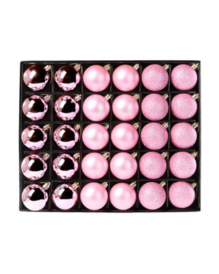Werchristmas Set Of 50 Shatterproof Baubles, Pink - image 1