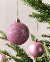 Werchristmas Set Of 50 Shatterproof Baubles, Pink - thumbnail 4