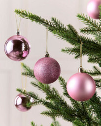 Werchristmas Set Of 50 Shatterproof Baubles, Pink - thumbnail 3