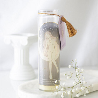 Selene Goddess Tube Candle With Amethyst Crystals - image 1