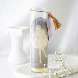 Selene Goddess Tube Candle With Amethyst Crystals - thumbnail 1