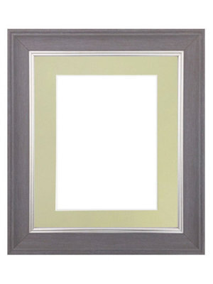 Frames By Post Scandi Slate Grey Frame With Light Grey Mount For Image Size 4 X 3 Inch - image 1