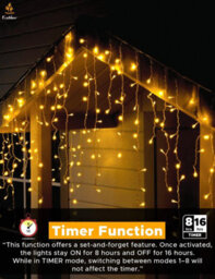 Icicle Lights Outdoor Christmas Lights 500 Led 17M Warm White Decorations String Fairy Lights With Timer For Xmas Garden And Party - thumbnail 4