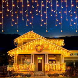 Icicle Lights Outdoor Christmas Lights 500 Led 17M Warm White Decorations String Fairy Lights With Timer For Xmas Garden And Party - thumbnail 1