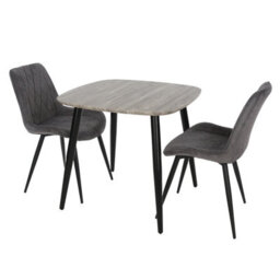 Core Products Aspen Grey Oak Effect 80Cm Square Dining Table With 2 Grey Fabric Diamond Stitch Design Chairs - thumbnail 8