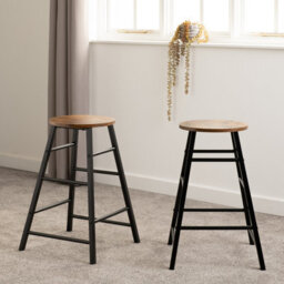 Seconique Athens Breakfast Bar Set - Acacia Effect/black - thumbnail 8
