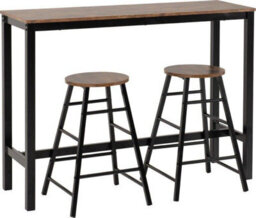 Seconique Athens Breakfast Bar Set - Acacia Effect/black - thumbnail 1