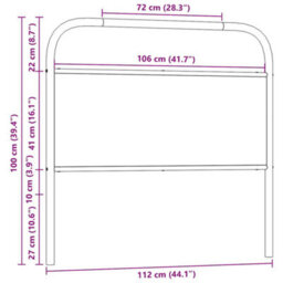 Berkfield Headboard Sonoma Oak 107 Cm Steel And Engineered Wood - thumbnail 7