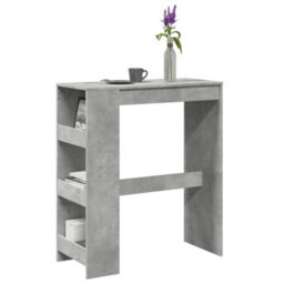 Berkfield Bar Table With Racks Concrete Grey 90X40X103.5 Cm Engineered Wood - thumbnail 1