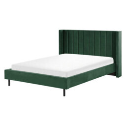 Beliani Bed Velvet Villette 160 X 200 Cm (Eu King Size) Dark Green - thumbnail 1