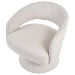 Beliani Swivel Armchair Eidal Off-White - thumbnail 4