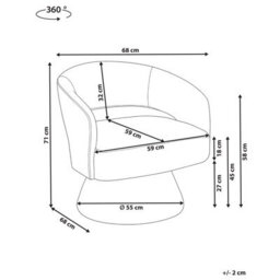 Beliani Swivel Armchair Eidal Off-White - thumbnail 3