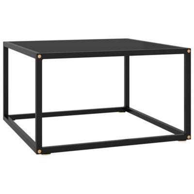 Berkfield Coffee Table Black With Black Glass 60X60X35 Cm - image 1