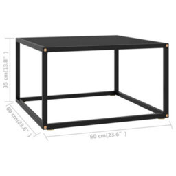 Berkfield Coffee Table Black With Black Glass 60X60X35 Cm - thumbnail 5