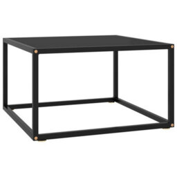 Berkfield Coffee Table Black With Black Glass 60X60X35 Cm - thumbnail 1