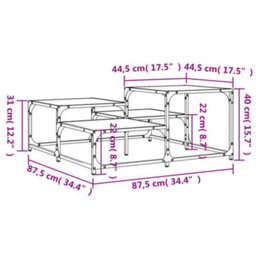 Berkfield Coffee Table Sonoma Oak 87.5X87.5X40 Cm Engineered Wood - thumbnail 9