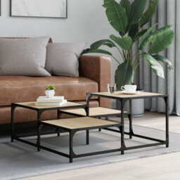 Berkfield Coffee Table Sonoma Oak 87.5X87.5X40 Cm Engineered Wood - thumbnail 3