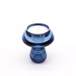 Serenityy Mushroom Flip Dinner Candle And Tealight Holder - Royal Blue, Glass, Brushed Gloss Finish - thumbnail 2