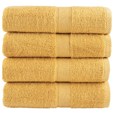Berkfield Premium Guest Towels Solund 4Pcs Gold 30X50Cm 600Gsm - image 1