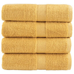 Berkfield Premium Guest Towels Solund 4Pcs Gold 30X50Cm 600Gsm - thumbnail 1