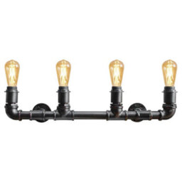 Long Life Lamps Company Vintage Industrial Steampunk Rustic Waterpipe Wall Light M0038 - thumbnail 4