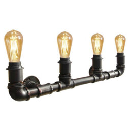 Long Life Lamps Company Vintage Industrial Steampunk Rustic Waterpipe Wall Light M0038 - thumbnail 1