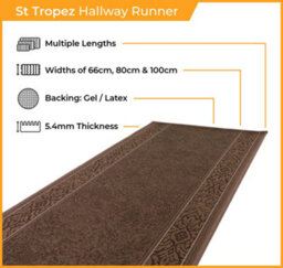 St Tropez Hallway Runner Rug - Hardwearing, Non-Slip & Durable Carpet For Hall, Kitchen & Corridor - thumbnail 2