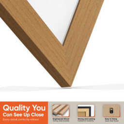 "AK Frames 25X17"" Country Pine Modern Vinyl Record Frame With White Mount For 12 Inch Lp Cover & Disc - Overlapped Design" - thumbnail 3