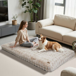 Bingopaw 200Cm Human Dog Bed Plush Dog Crate Bed Fluffy Cozy Kennel Pad For Sleeping & Ease Anxiety - thumbnail 1