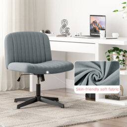 Onemill Stylish Armless Office Chair With Height Adjustable, Wide Seat, Perfect For Home Office And Bedroom-Grey - thumbnail 5