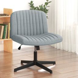 Onemill Stylish Armless Office Chair With Height Adjustable, Wide Seat, Perfect For Home Office And Bedroom-Grey - thumbnail 7