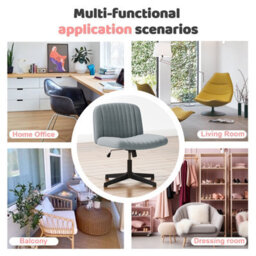 Onemill Stylish Armless Office Chair With Height Adjustable, Wide Seat, Perfect For Home Office And Bedroom-Grey - thumbnail 3