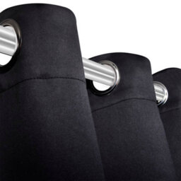 Berkfield Elegant2 Pcs Black Blackout Curtains With Metal Rings 135 X 245 Cm - thumbnail 4