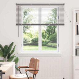 Berkfield Window Blind With Curtains Manual Silver Aluminium