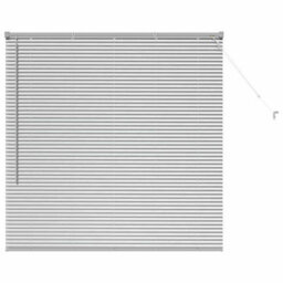 Berkfield Window Blind With Curtains Manual Silver Aluminium - thumbnail 2